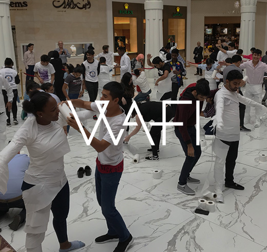 people dancing in a gallery