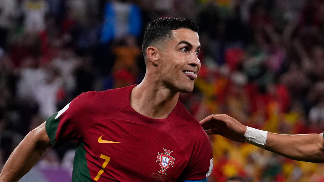 Cristiano sticking his tongue out