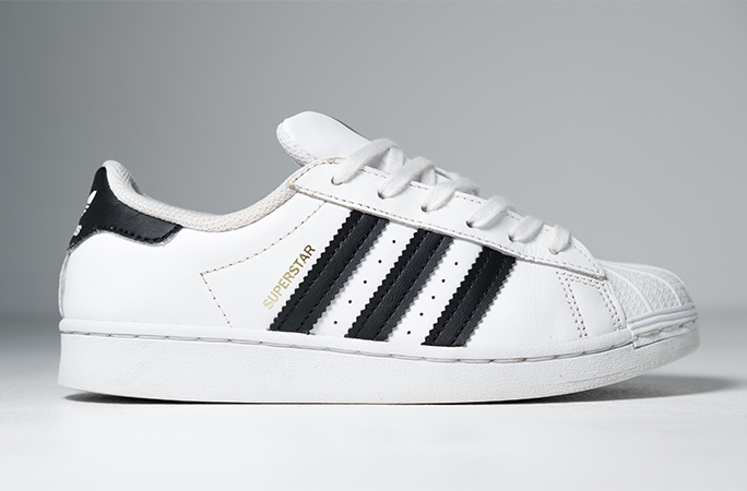 An Adidas Superstar shoe