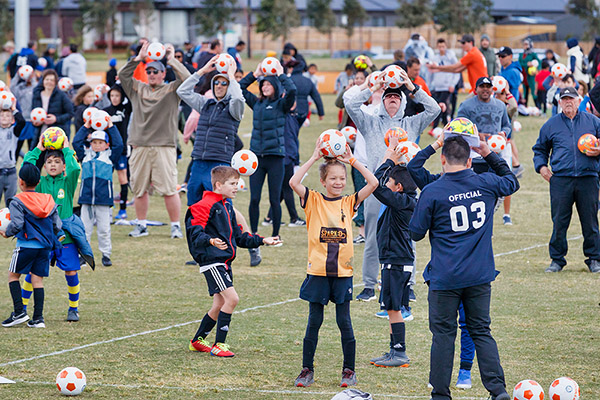 Largest football lesson with participants