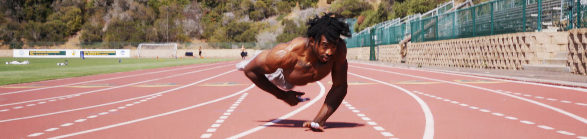 Zion running in the direction of the camera