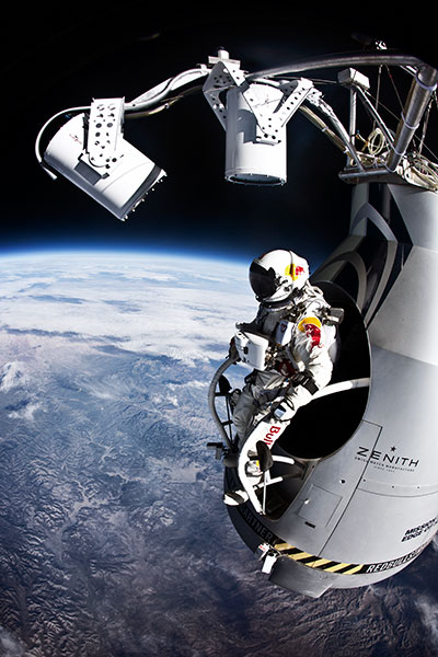 felix in a capsule above earth