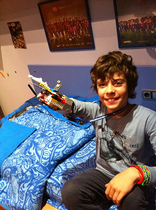 David with his first lego arm