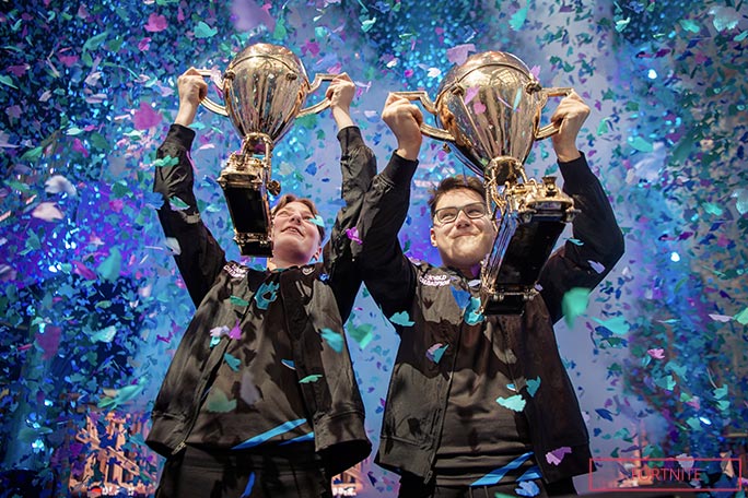 Emil Bergquist Pedersen, aka Nyhrox, from Norway and David Wang, aka aqua, from Austria, pipped Jaden and his partner Dave to the $3 m top spot in the Duo final