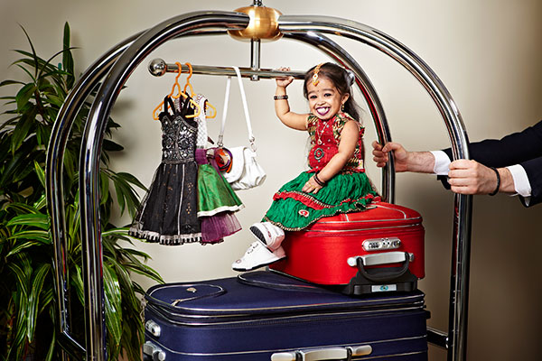 Jyoti with her wardrobe