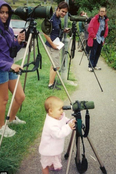 young mya rose bird watching