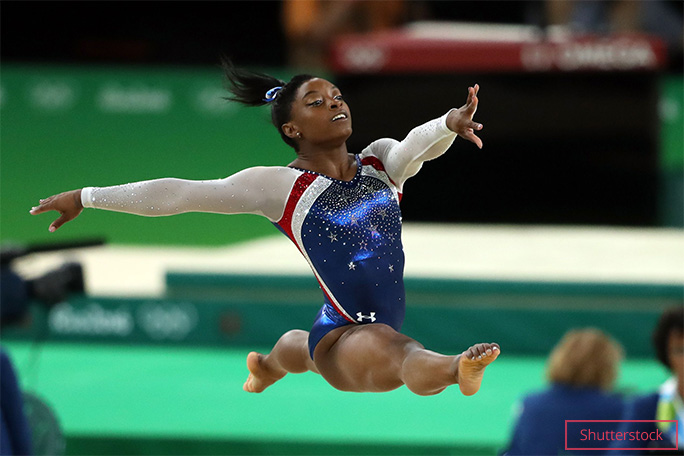 Simon Biles mid jump