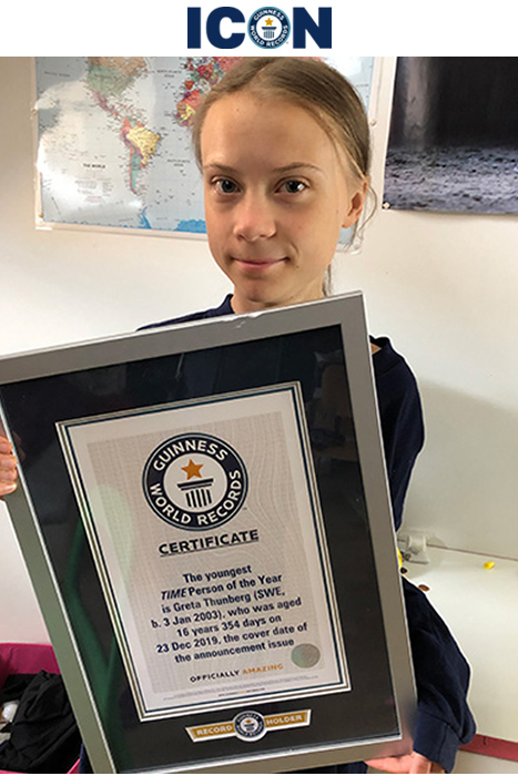 Greta with icon