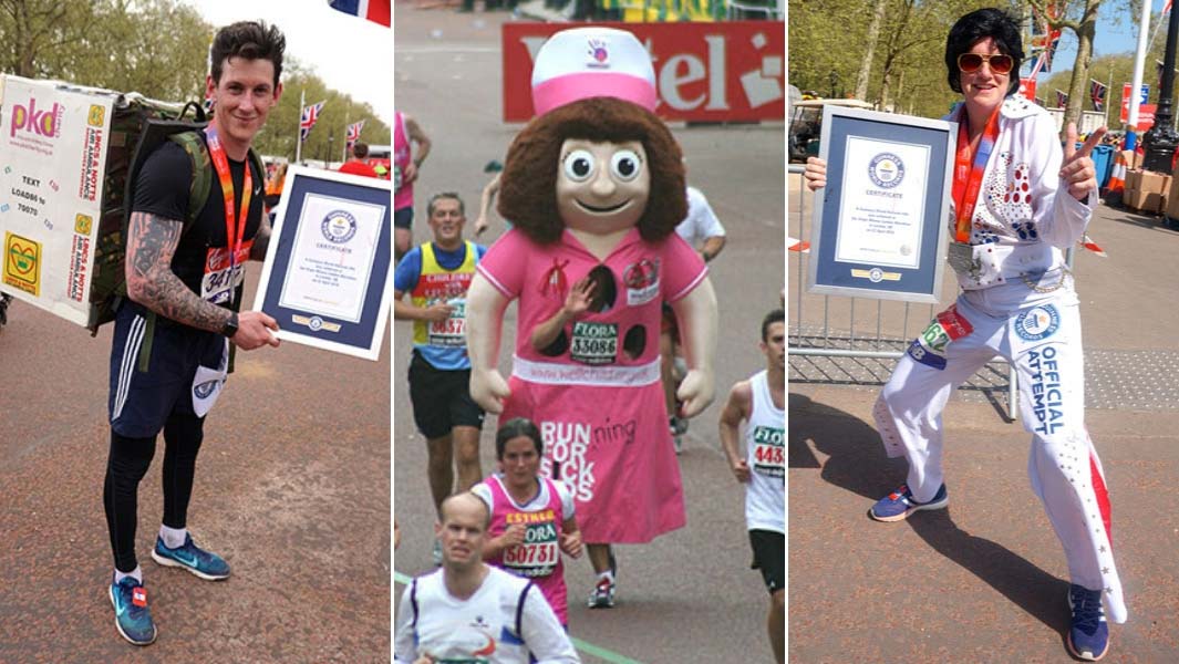 Marathon costumes split image
