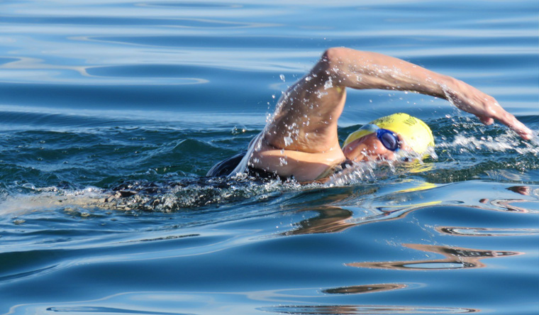 Pat Gallant-Charette swimming in Lake Malawi